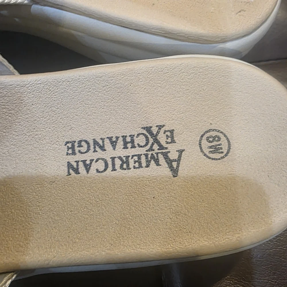 American Exchange White and Silver Braided Slide Sandals - Picture 3 of 7